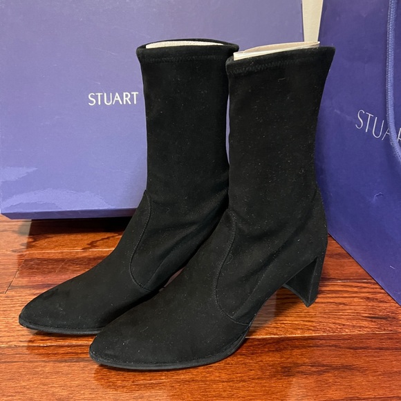 BNIB Stuart Weitzman Prancer Black Suede Boots - Picture 5 of 6
